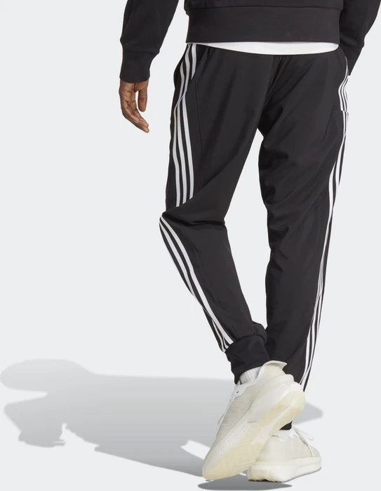 adidas Aeroready Essentials Tapered Cuff Woven 3-Streifen Trainingshose lang schwarz/weiß (Herren)