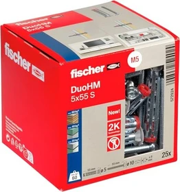 fischer DuoHM 5x55 S PH TX Schrauben/Dübel-Sortiment, 25 Stück