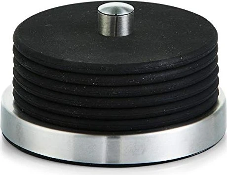 Zeller Edelstahl/Silikon Glasuntersetzer-Set schwarz, 7-tlg.