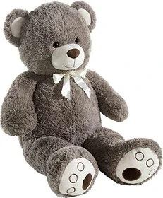 Heunec Bär mit Schleife Teddy 100cm grau