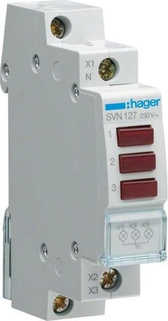 Hager LED Leuchtmelder 3fach rot 230V AC 1PLE