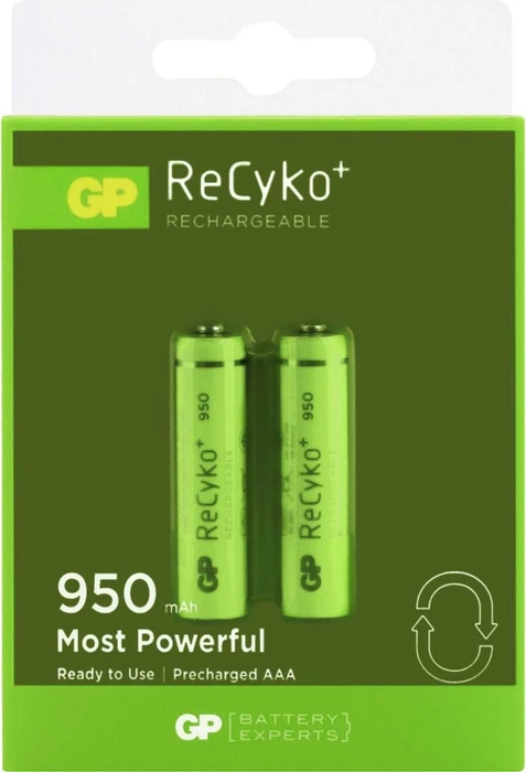 GP Batteries ReCyko Micro AAA NiMH 950mAh, 2er-Pack (120100AAAHCE-C2)
