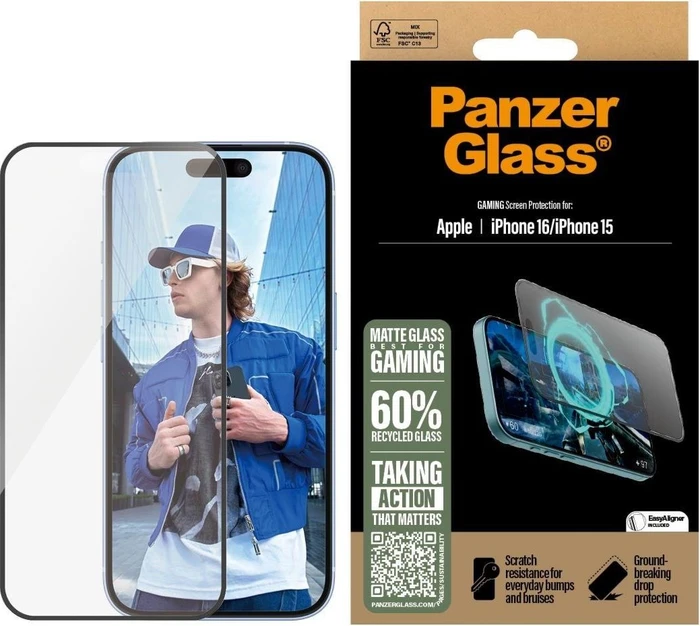 PanzerGlass Gaming Screen Protector Ultra-Wide Fit für Apple iPhone 16