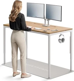 Desktronic HomeMax Sitz-Steh-Schreibtisch 160x80cm Eiche/weiß