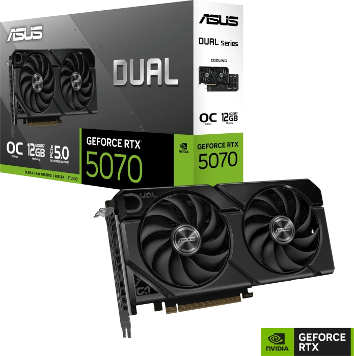 ASUS Dual GeForce RTX 5070 EVO OC, DUAL-RTX5070-O12G-EVO, 12GB GDDR7, HDMI, 3x DP