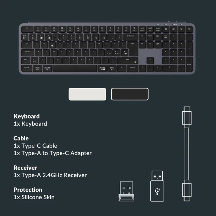 Keychron B6 Pro Ultra-Slim Wireless, Space Gray, USB/Bluetooth, DE
