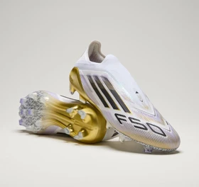 adidas F50 Elite Laceless FG cloud white/core black/gold metallic