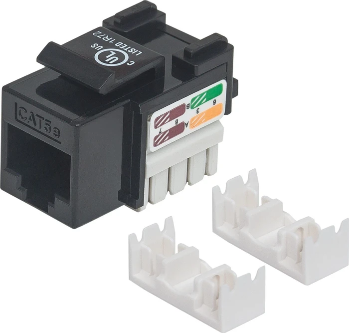 Intellinet Keystone Modul RJ-45 Buchse via Verlegekabel Cat5e, schwarz