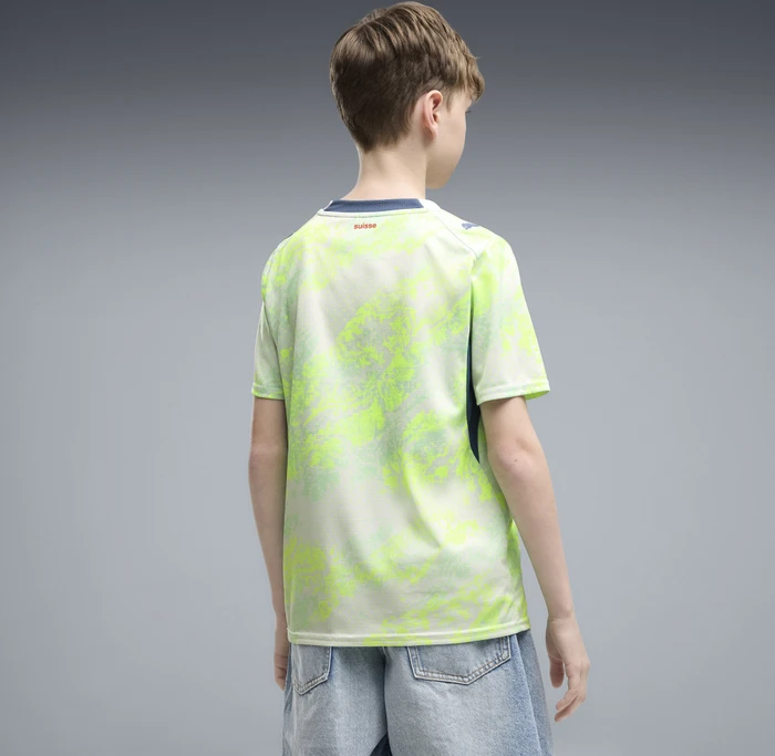 Puma FIFA WM 2026 Schweiz Auswärtstrikot kurzarm sea glass/dark indigo (Junior)