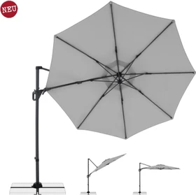 Doppler Life side Sonnenschirm 310cm hellgrau