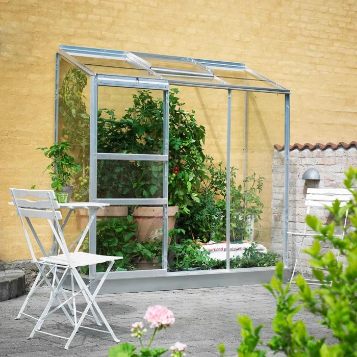 Halls Altan 62 Glas 3mm Gewächshaus alu