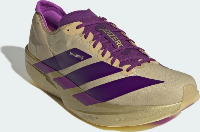 adidas Adizero Takumi Sen 11 sand/rich purple/gold metallic (Herren)
