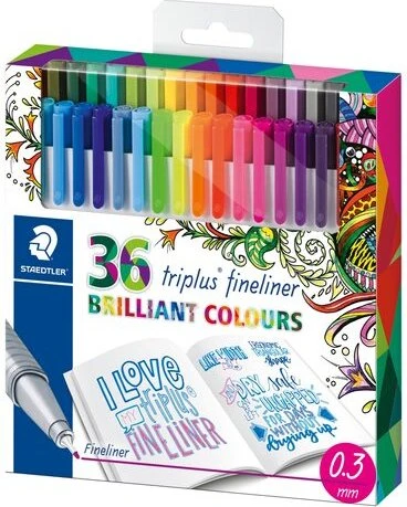 Staedtler triplus fineliner 334 0.3mm Johanna Basford Design sortiert, 36er-Set