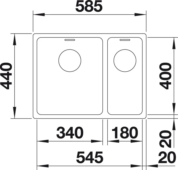Blanco Andano 340/180-IF InFino Becken links edelstahl
