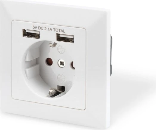 Digitus Sicherheits-Steckdose für Unterputzmontage mit 2USB-Ports