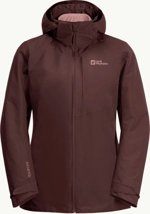 Jack Wolfskin Bergland 3in1 Funktionsjacke dark maroon (Damen)