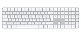 Apple Magic Keyboard mit Touch ID und Ziffernblock für Mac mit Apple Chip, weiß/silber, USB/Bluetooth, TR (MK2C3TX/A)