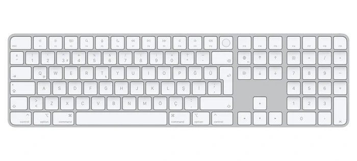 Apple Magic Keyboard mit Touch ID und Ziffernblock für Mac mit Apple Chip, weiß/silber, USB/Bluetooth, TR