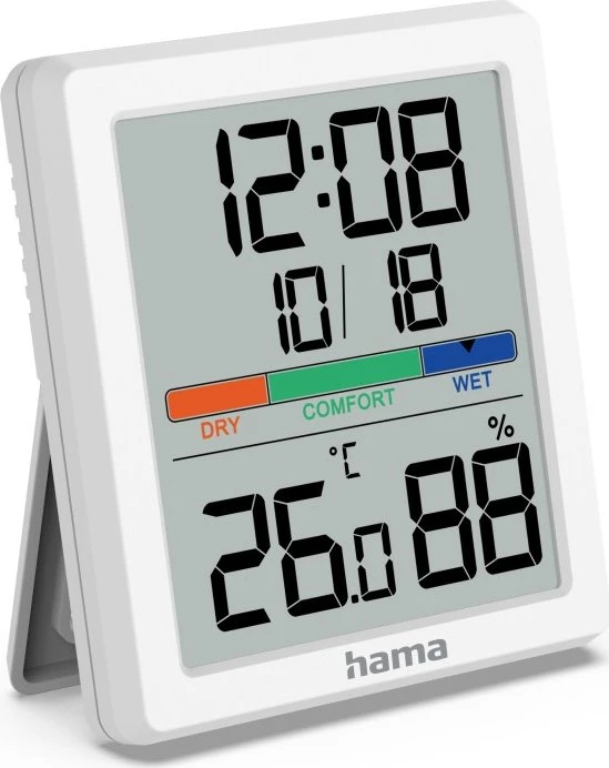 Hama Paros Hygrometer-Temperaturstation weiß, digital
