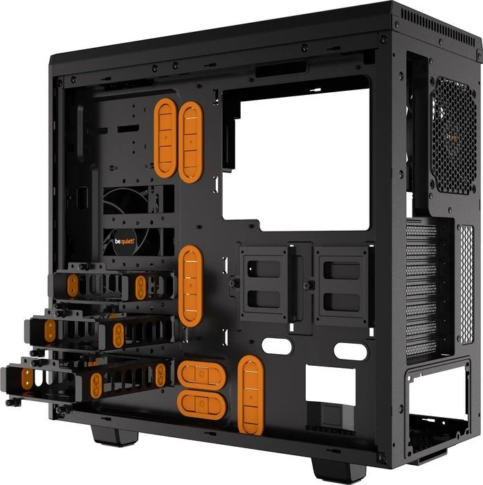 be quiet! Pure Base 600, schwarz/orange, Glasfenster, schallgedämmt