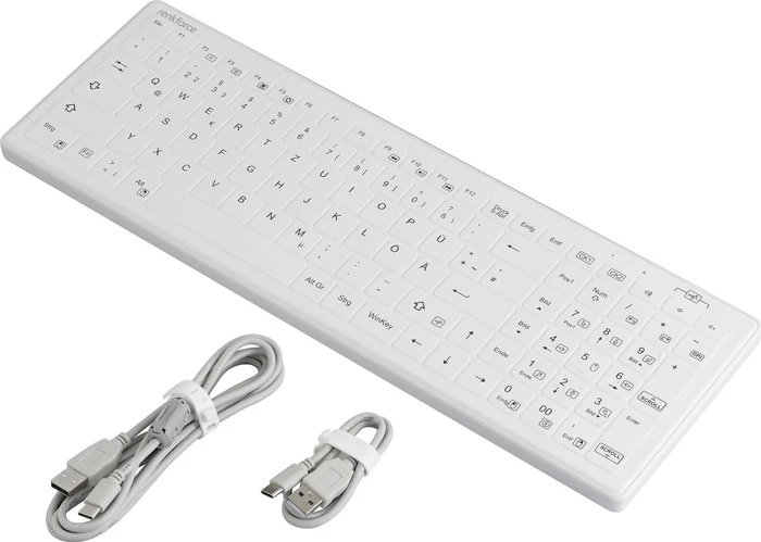 Renkforce RF-WPIK-500 Hygiene-Tastatur, weiß, USB, DE