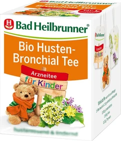 Bad Heilbrunner Bio Husten-Bronchial Tee für Kinder Beutel, 8 Stück