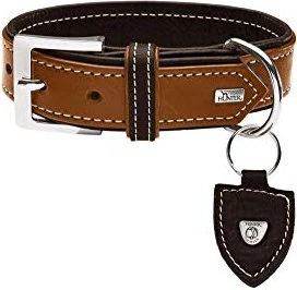 Hunter Tara Hundehalsband, Leder, Juchtenleder, belastbar, 55 M, dunkelbraun