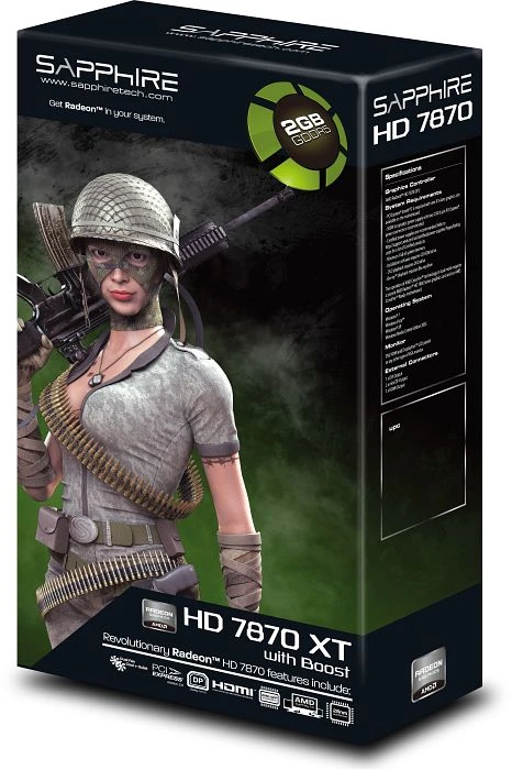Sapphire Radeon HD 7870 XT Boost, 2GB GDDR5, DVI, HDMI, 2x mDP, lite retail