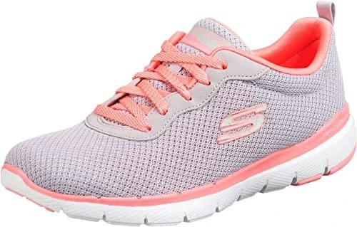 Skechers Flex Appeal 3.0 First Insight light gray/hot pink (Damen)