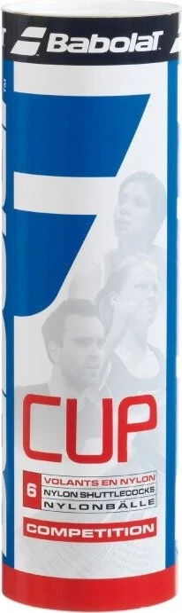 Babolat Volants Nylon Cup Langsam Badmintonbälle weiß, 6 Stück
