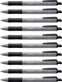 STABILO pointball Kugelschreiber grau/schwarz, 10er-Pack