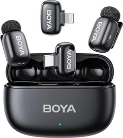 Boya Boya mini 2-01 (USB-C/Lightning, 2 Mics, Ladeetui) schwarz