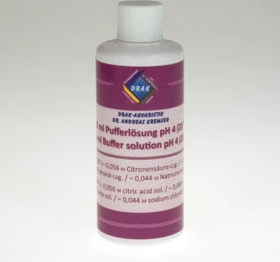 DRAK-Aquaristik pH-Pufferlösung, pH 4, rotgefärbt, 100ml