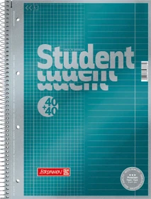 Brunnen Student Premium Duo Collegeblock, A4, Lineatur 27 & Lineatur 28, petrol metallic, 2x, 40 Blatt