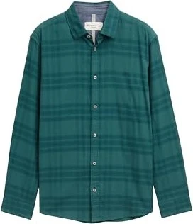Tom Tailor Regular Fit Logo-Stickerei Hemd langarm green/tonal check (Herren)