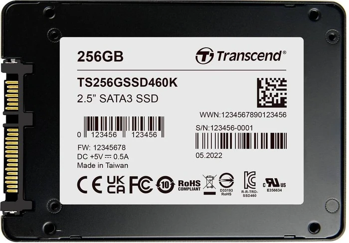 Transcend SSD460K 256GB, 2.5" / SATA 6Gb/s
