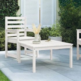 vidaXL Loungetisch Massivholz Kiefer 82.5x82.5cm weiß