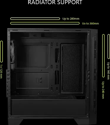 MSI MAG Forge 320R Airflow, Glasfenster