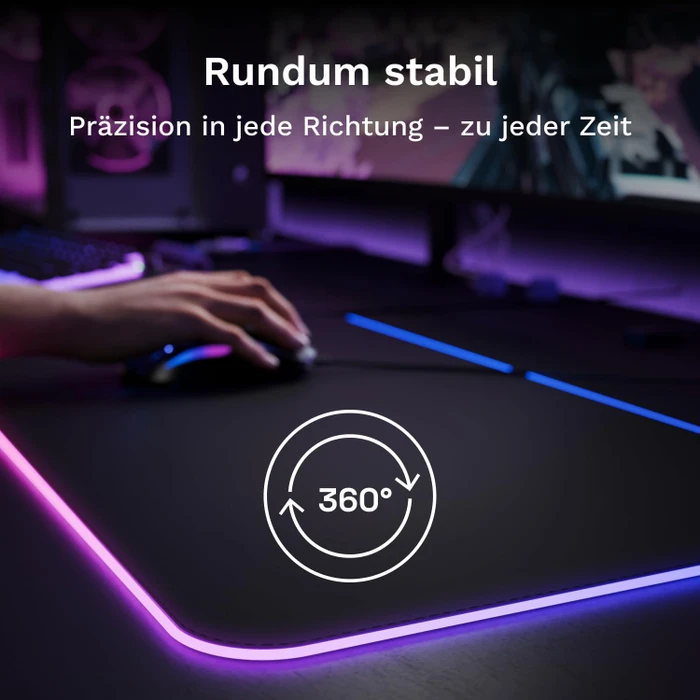 Glorious GMP 2 GLED RGB Gaming Mauspad Large Extended, 915x280mm, schwarz