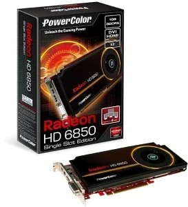 PowerColor Radeon HD 6850 Single Slot, 1GB GDDR5, DVI, HDMI, 2x mDP
