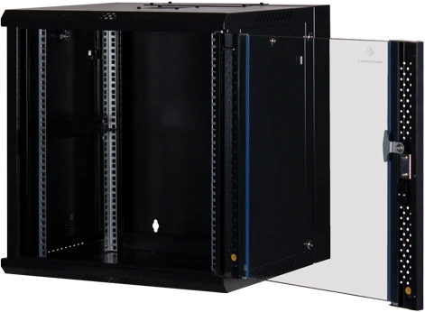 Rockstable 19" Wandschrank 12HE, Sicherheitsglastür, IP2X, schwarz, 600mm tief