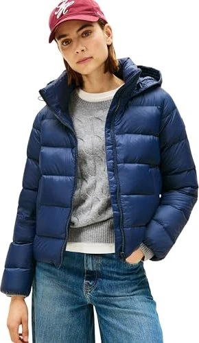 Tommy Hilfiger Regular Fit Puffer Down Hooded Jacke navy (Damen)
