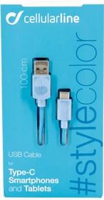 Cellularline USB Cable Stylecolor USB-C 1.00m blau