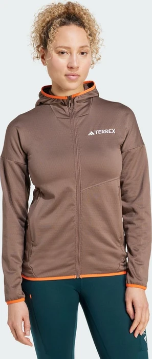 adidas Terrex Xperior Climawarm Light Fleece Hooded Jacke earth strata (Damen)