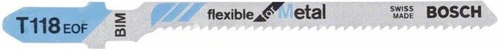 Bosch Professional T118EOF BIM Flexible for Metal Stichsägeblatt, 83mm, 3 Stück