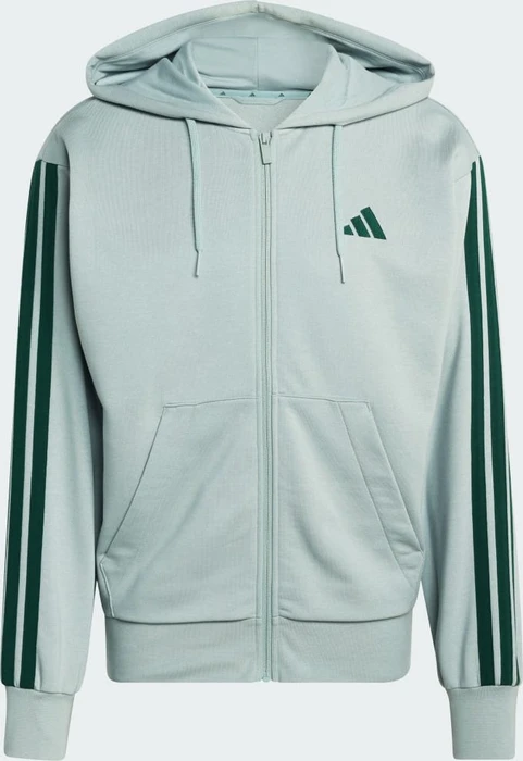 adidas Essentials 3-Streifen French Terry Hoodie wonder sage/collegiate green (Herren)