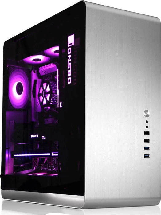 Jonsbo UMX4 RGB silber, Glasfenster