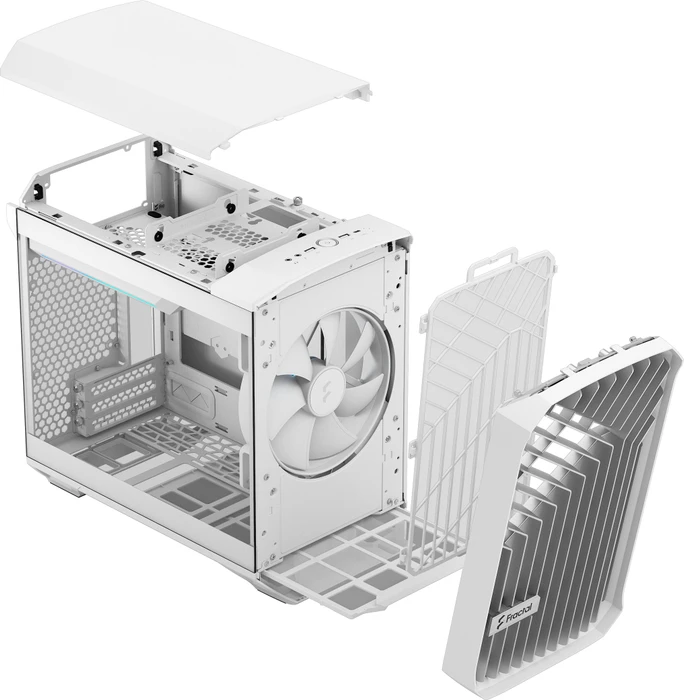 Fractal Design Torrent Nano White RGB TG Clear Tint, Glasfenster, Mini-ITX