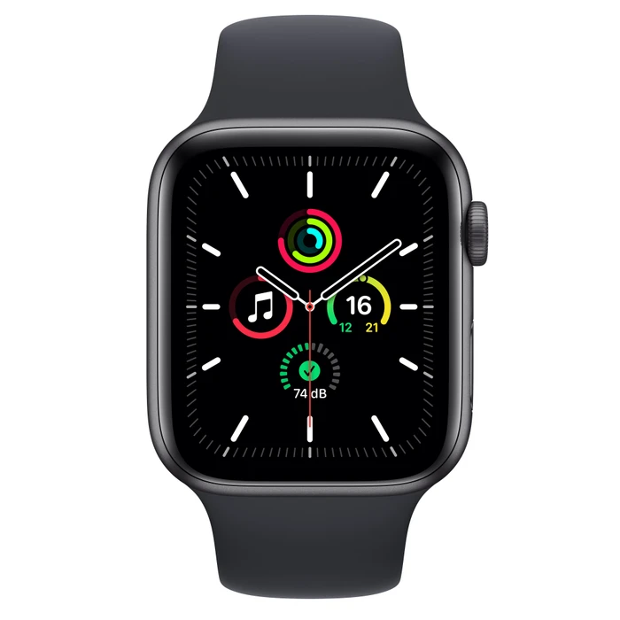 Apple Watch SE (GPS) 44mm space grau mit Sportarmband Mitternacht