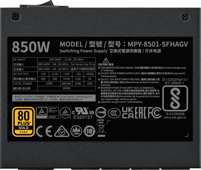 Cooler Master V-Series V850 SFX Gold 850W, ATX 3.1